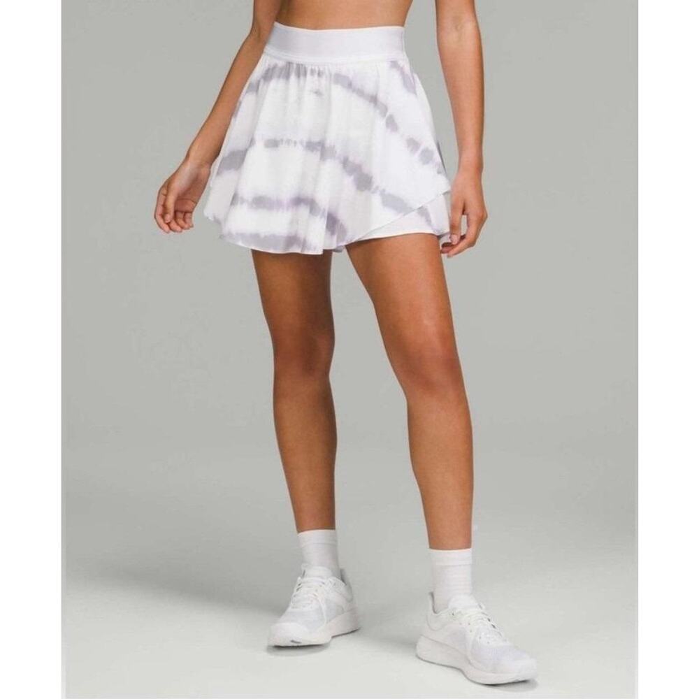 Lululemon Court Rival Tennis Skirt Lilac Tie Dye Size 12